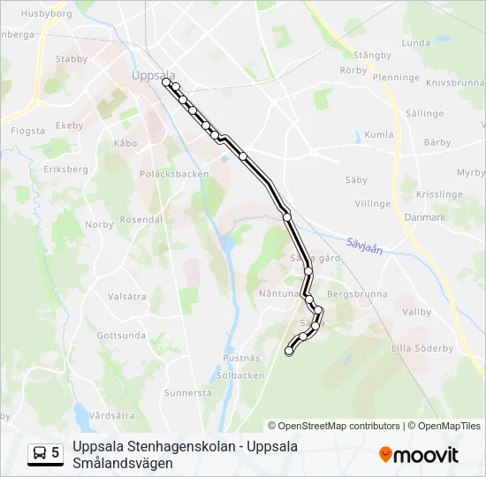 5 Bus Line Map