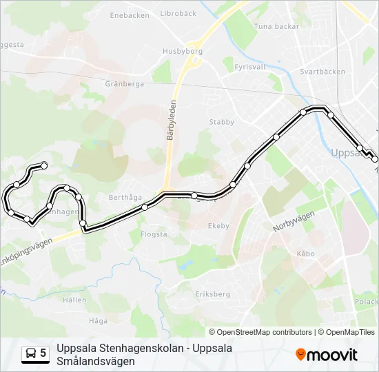 5 Bus Line Map