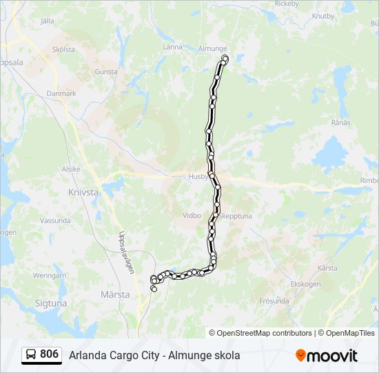 806 bus Line Map