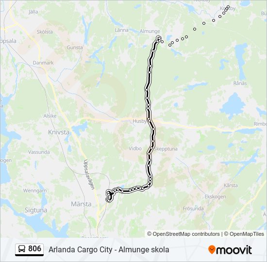 806 bus Line Map