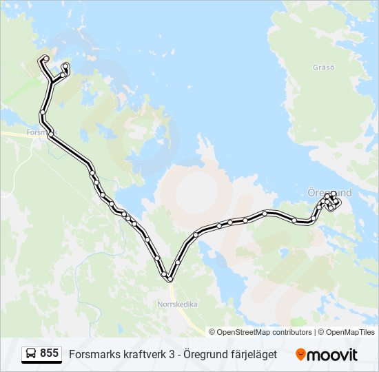 855 bus Line Map