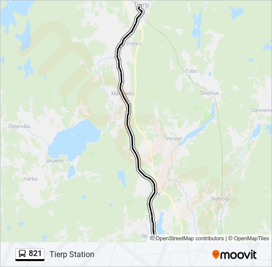 821 bus Line Map