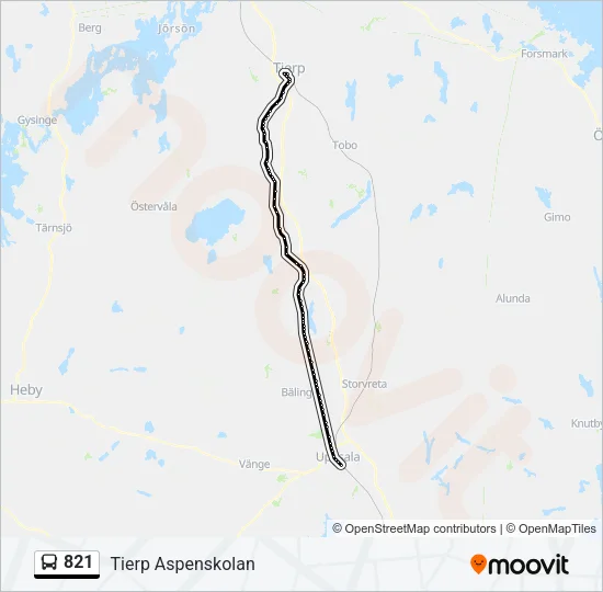 821 Bus Line Map