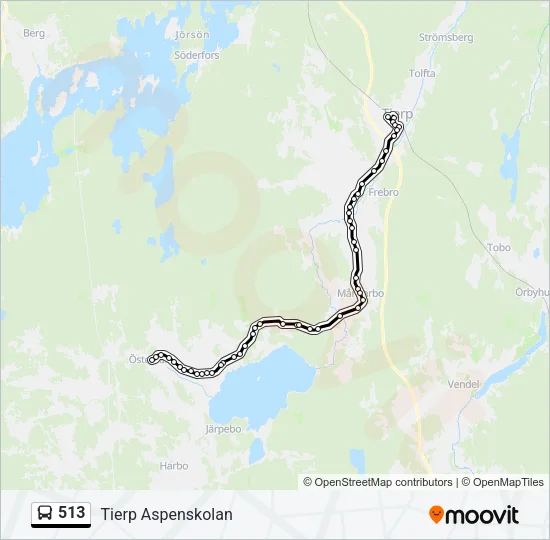 513 Bus Line Map
