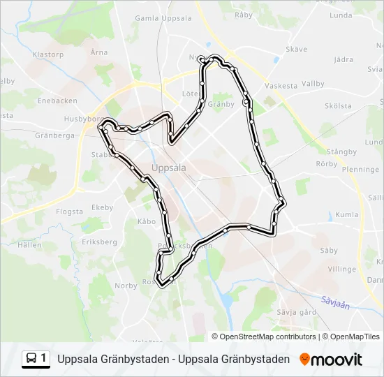 1 Bus Line Map