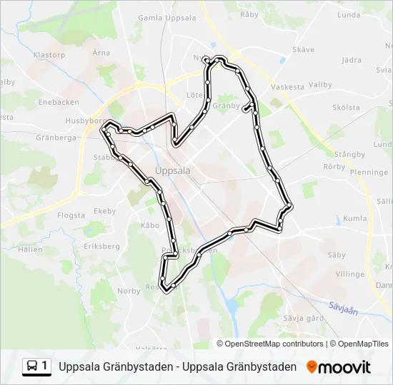 1 Bus Line Map