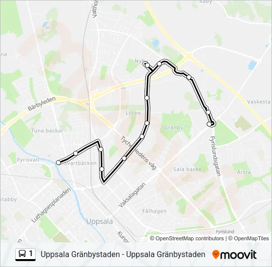 1 Bus Line Map