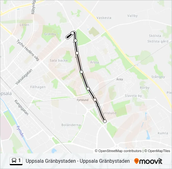 1 Bus Line Map