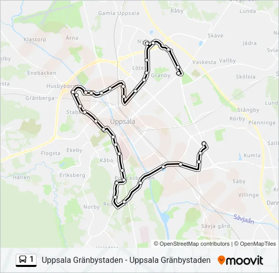 1 Bus Line Map