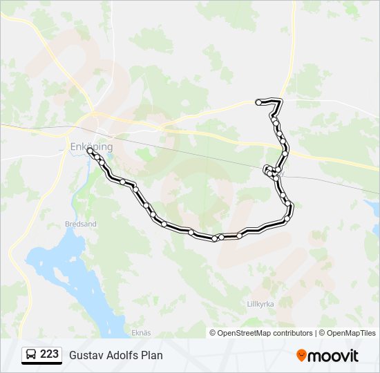 223 bus Line Map