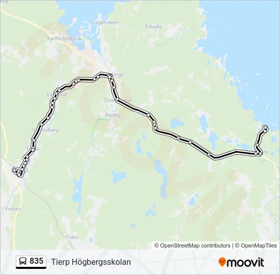 835 Bus Line Map