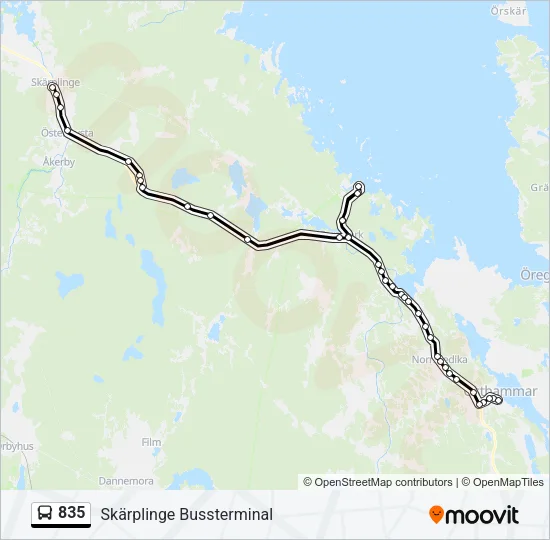 835 Bus Line Map