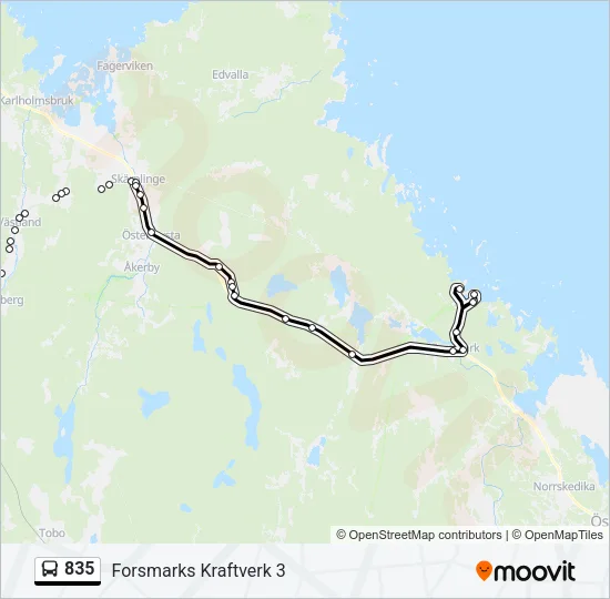 835 Bus Line Map