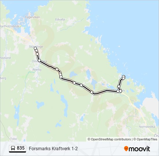 835 bus Line Map