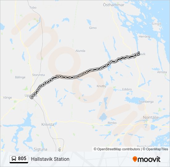 805 bus Line Map