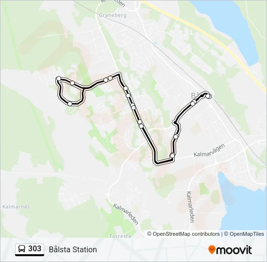 303 Bus Line Map
