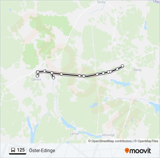 125 bus Line Map