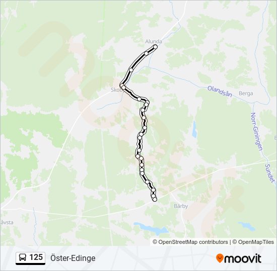 125 bus Line Map