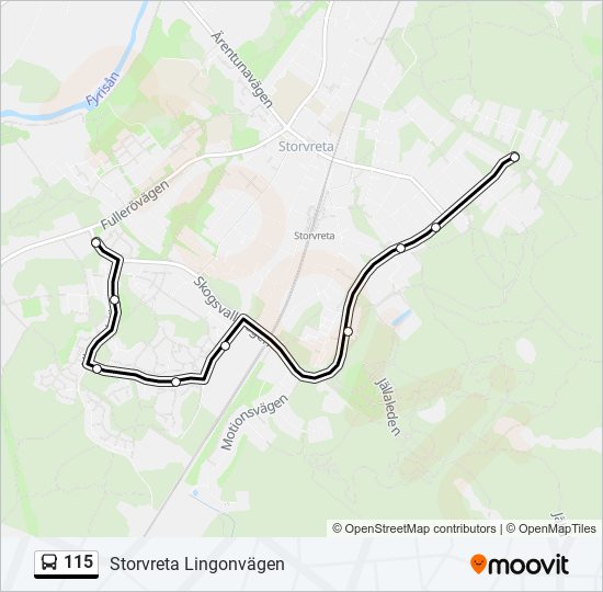 115 bus Line Map