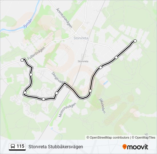 115 bus Line Map