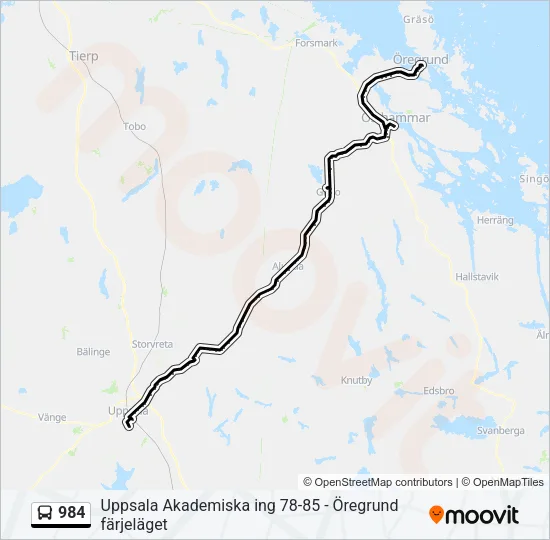 984 Bus Line Map