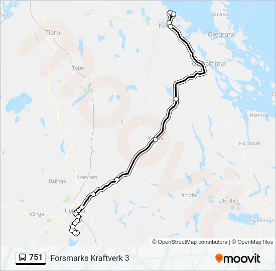 751 Bus Line Map