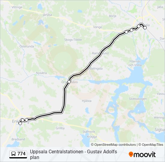 774 bus Line Map