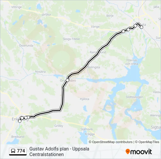 774 Bus Line Map