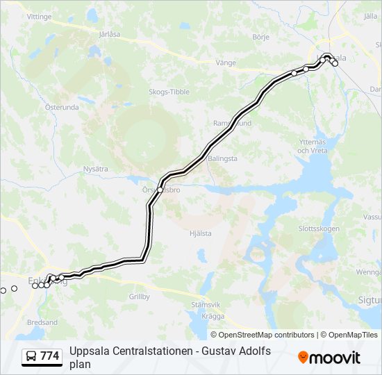 774 bus Line Map