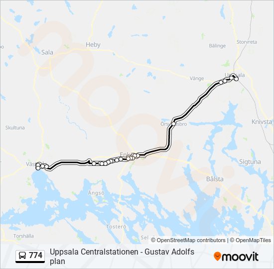 774 bus Line Map