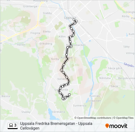 3 Bus Line Map