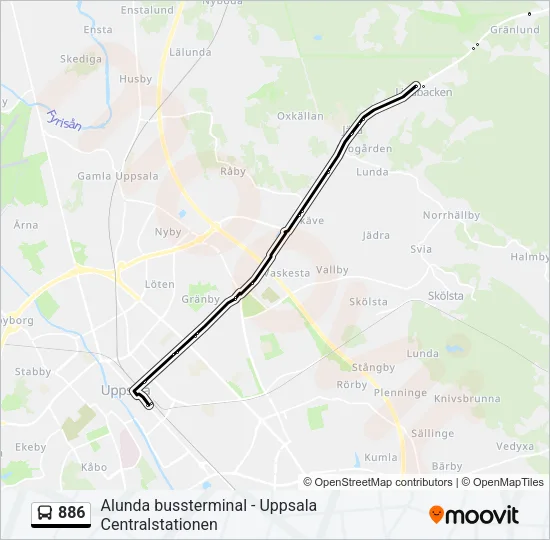 886 Bus Line Map