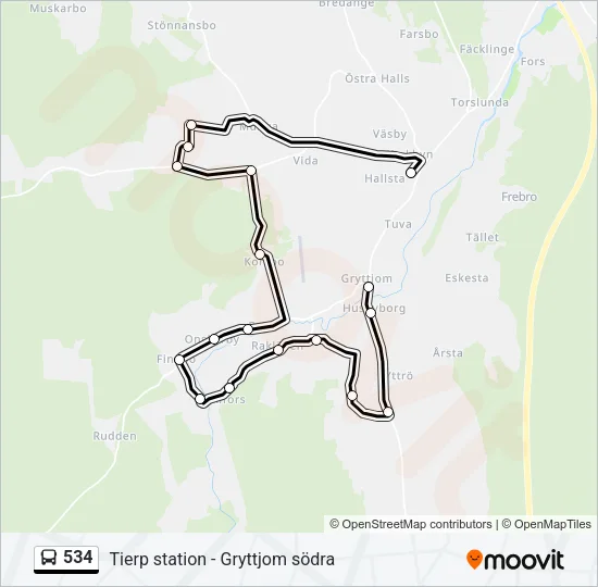 534 Bus Line Map