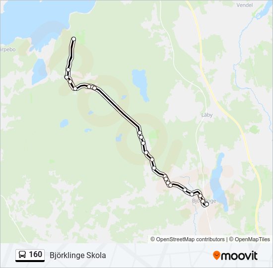 160 bus Line Map