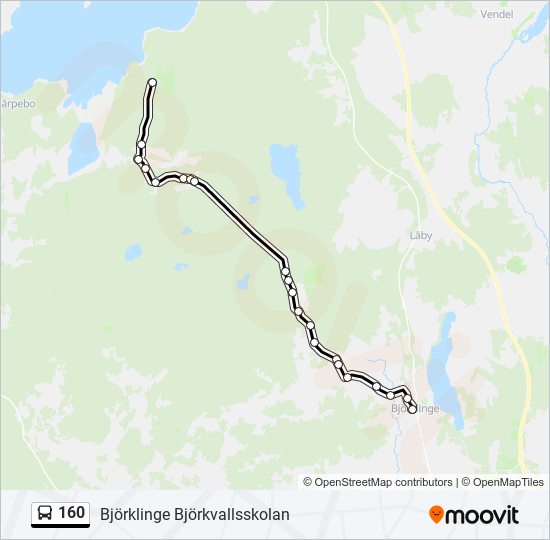 160 bus Line Map