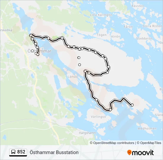 852 Bus Line Map