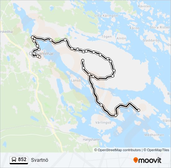 852 bus Line Map