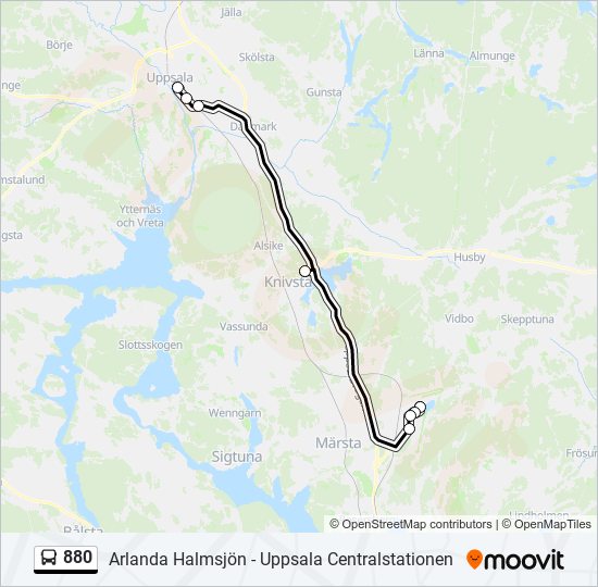 880 bus Line Map