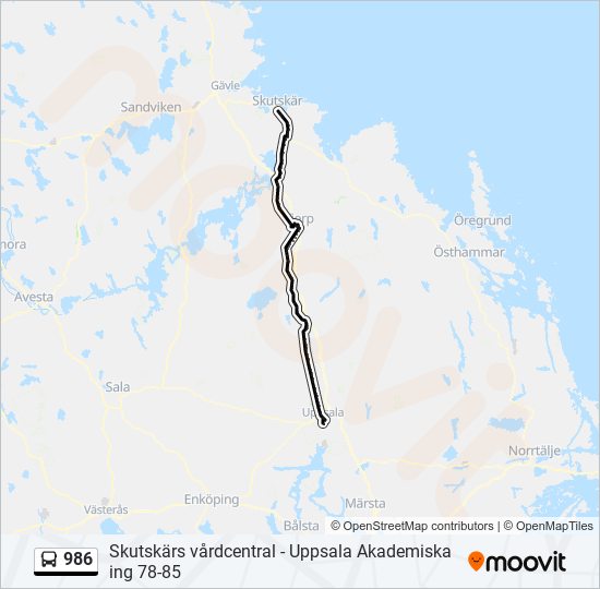 986 bus Line Map