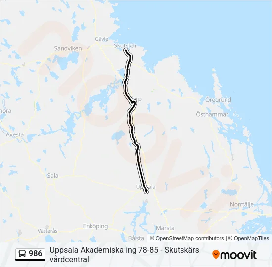 986 Bus Line Map