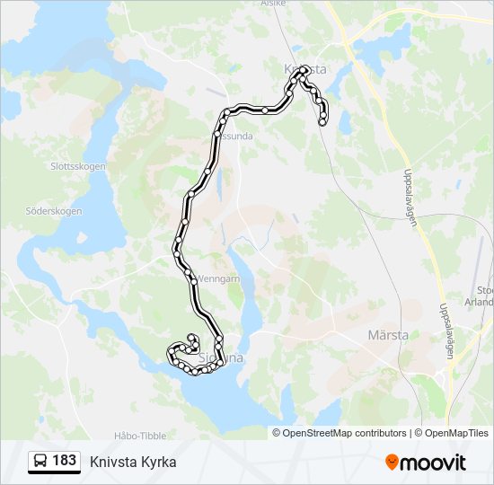 183 bus Line Map