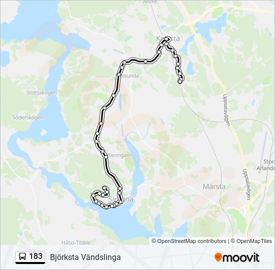 183 bus Line Map