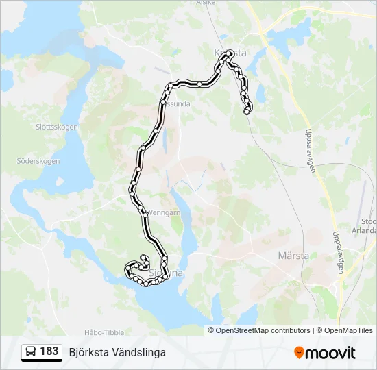183 Bus Line Map