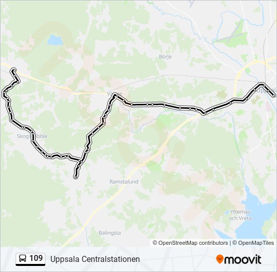 109 bus Line Map