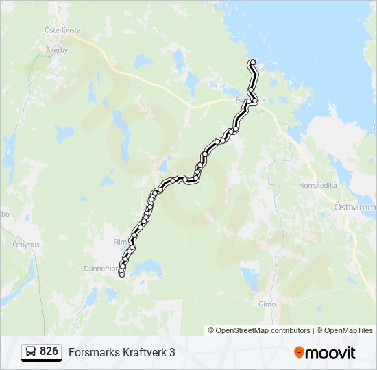 826 bus Line Map