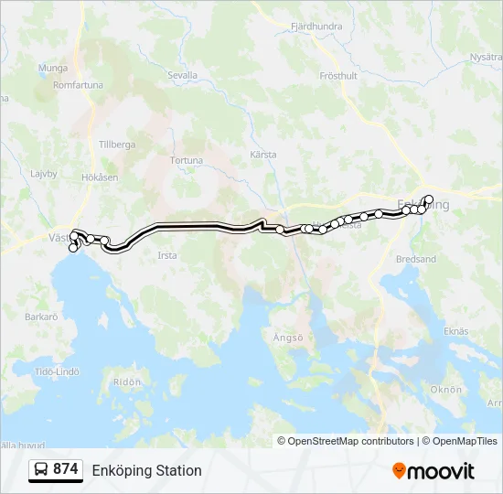 874 Bus Line Map