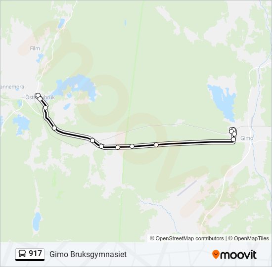 917 bus Line Map