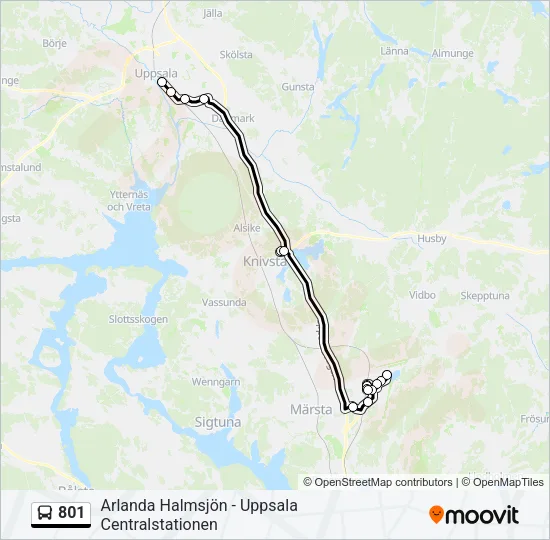 801 Bus Line Map