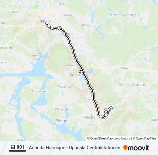 801 Bus Line Map