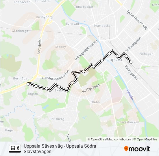 6 bus Line Map